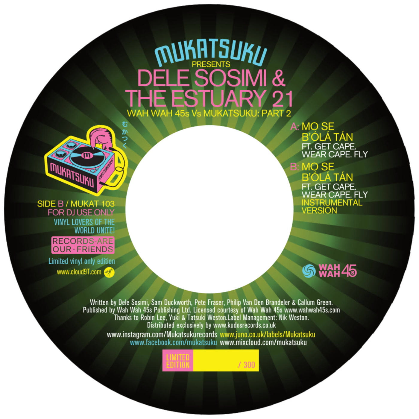Mukatsuku Presents Dele Sosimi & The Estuary 21 – Wah Wah 45s Vs Mukatsuku: Part 2【近日入荷予定】