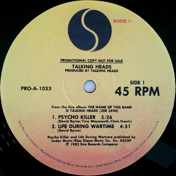 Talking Heads - Psycho Killer