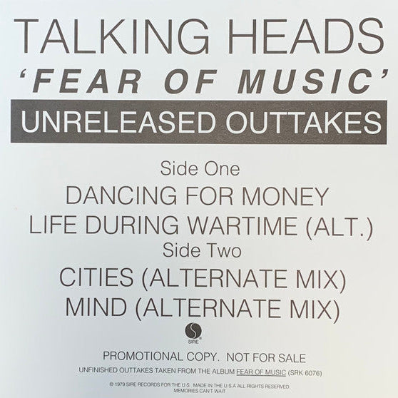 Talking Heads – Fear Of Music Unreleased Outtakes