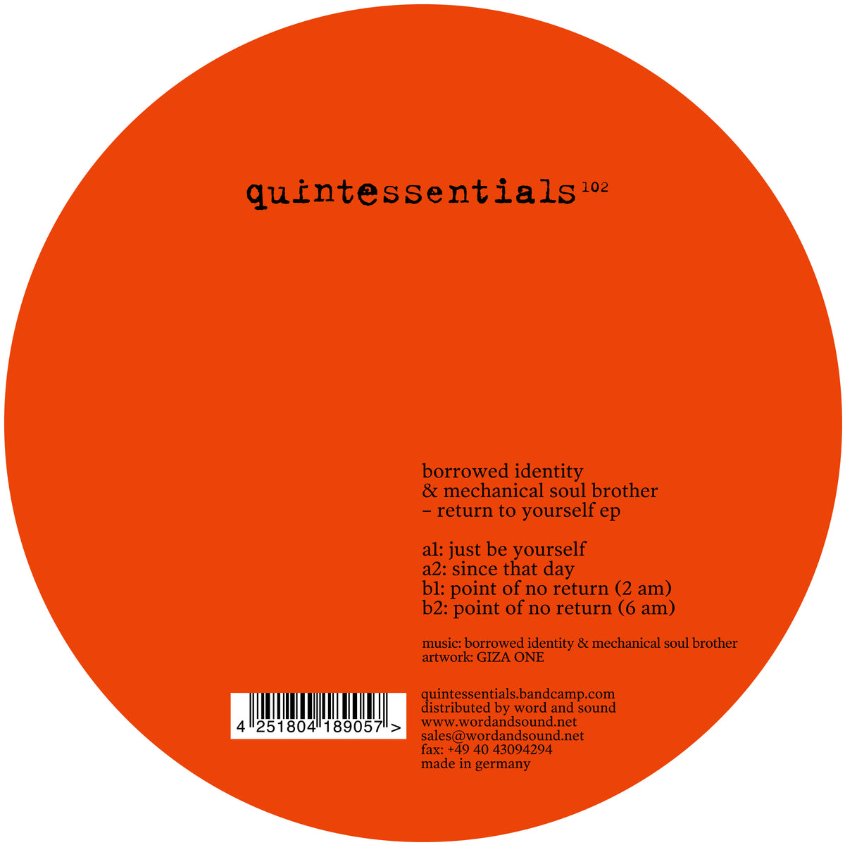 Borrowed Identity & Mechanical Soul Brother – Return To Yourself EP【近日入荷予定】