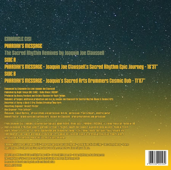 Emanuele Cisi - Pharoah's Message (Joe Claussell Sacred Rhythm Remixes)【近日入荷予定】