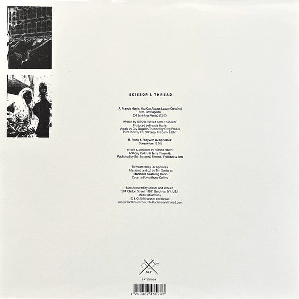 Francis Harris / Frank & Tony With DJ Sprinkles – You Can Always Leave (Curtains) (DJ Sprinkles Remix) / Companion【近日入荷予定】