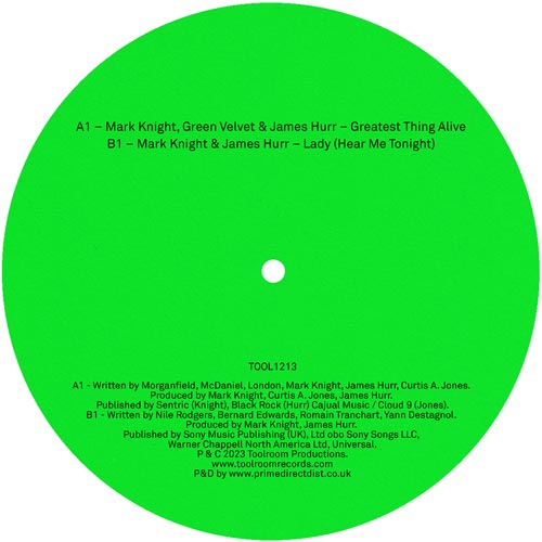 Mark Knight, Green Velvet, James Hurr – The Greatest Thing Alive / Lady (Hear Me Tonight)