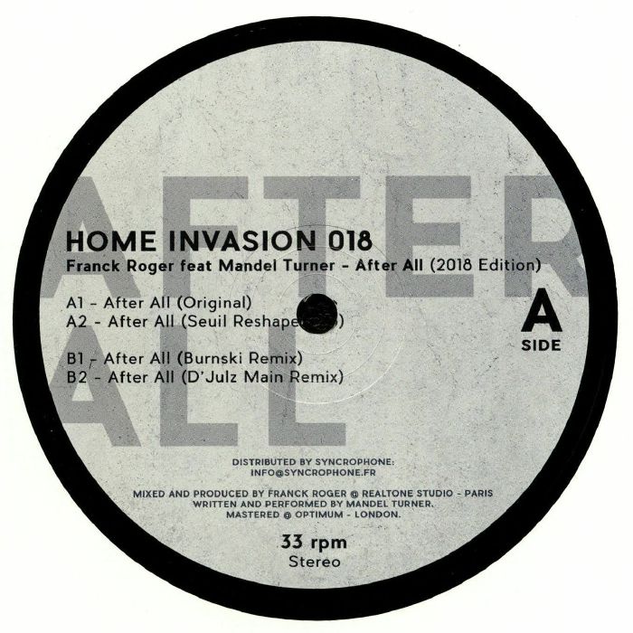 FRANCK ROGER & MANDEL TURNER / AFTER ALL - BURNSKI, D’JULZ & SEUIL REMIXES