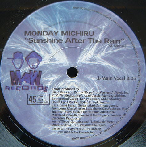 MONDAY MICHIRU / SUNSHINE AFTER THE RAIN (MAW REMIX)(USED)