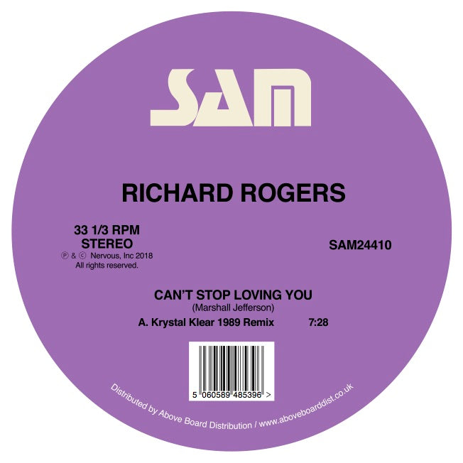 RICHARD ROGERS / CAN'T STOP LOVING YOU (KRYSTAL KLEAR REMIXES)
